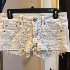 Lacy jean shorts